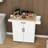 Rolling Kitchen Island With Drawer, Doors, Storage, Adjustable Shelves, Towel Rack, Seasoning Rack - Snowy White Cart Storage Compartments, White, Rubber Wood Table-1090539476