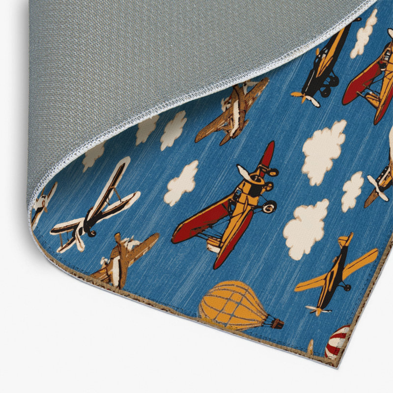 Tapis intérieur et extérieur bleu Transport, Rectangulaire 2 pi x 3 pi