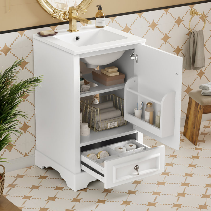 Meuble-lavabo 20 po avec lavabo en céramique