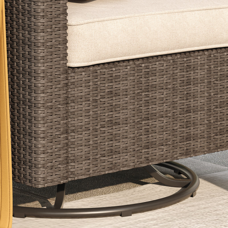 Patio Swivel Sofa Chair with cushions, Sand