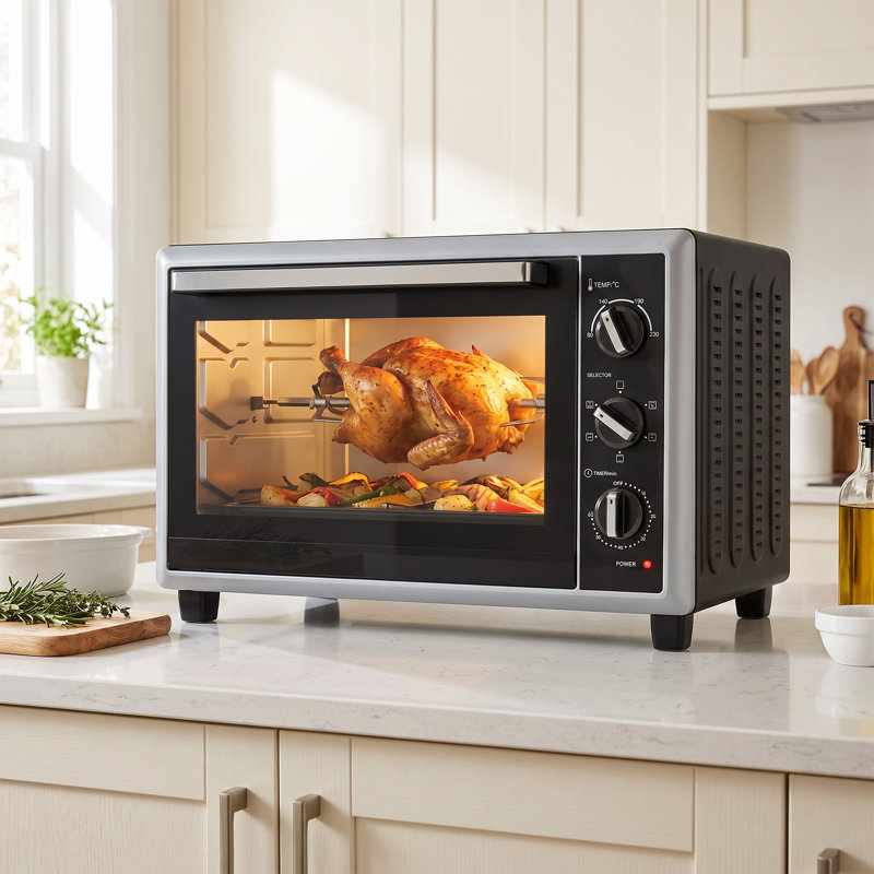 HOMCOM Toaster Oven with Rotisserie