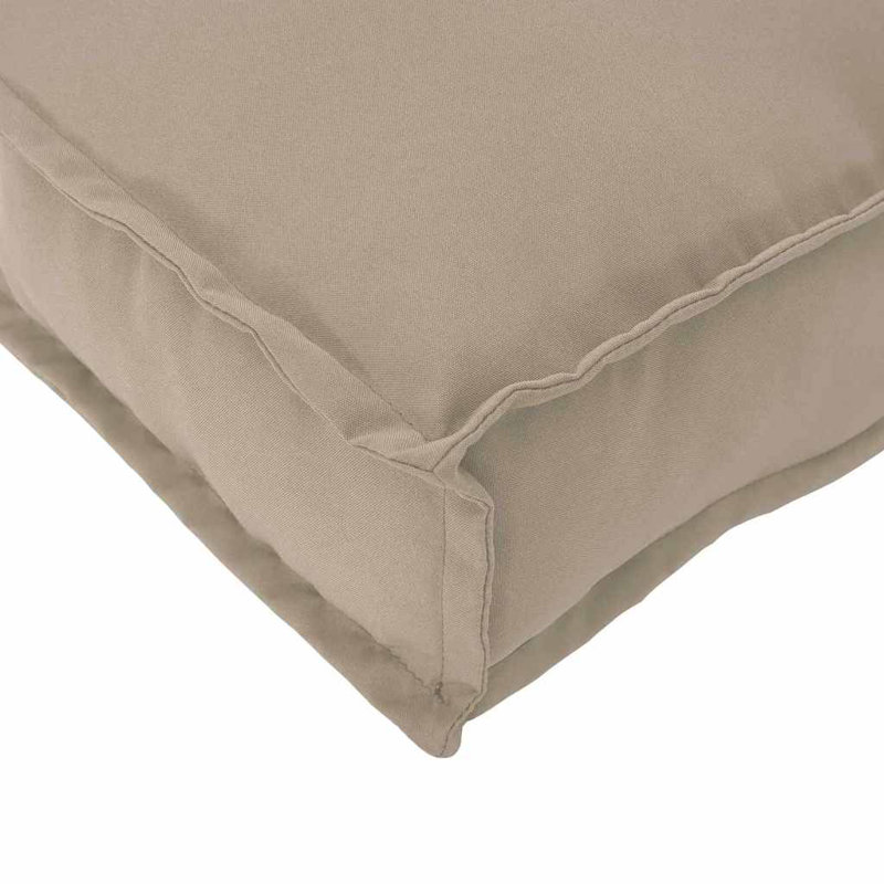  Ensemble de 3 coussins de palette en tissu taupe Oxford, Taupe