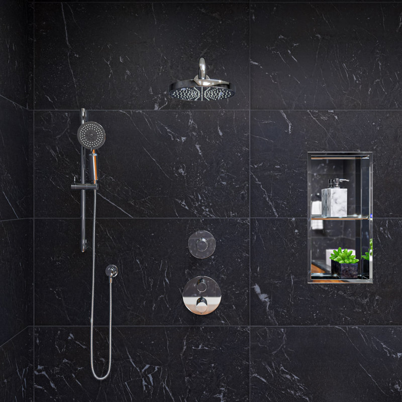 Complete Shower System with Rough in-Valve, Polished Chrome