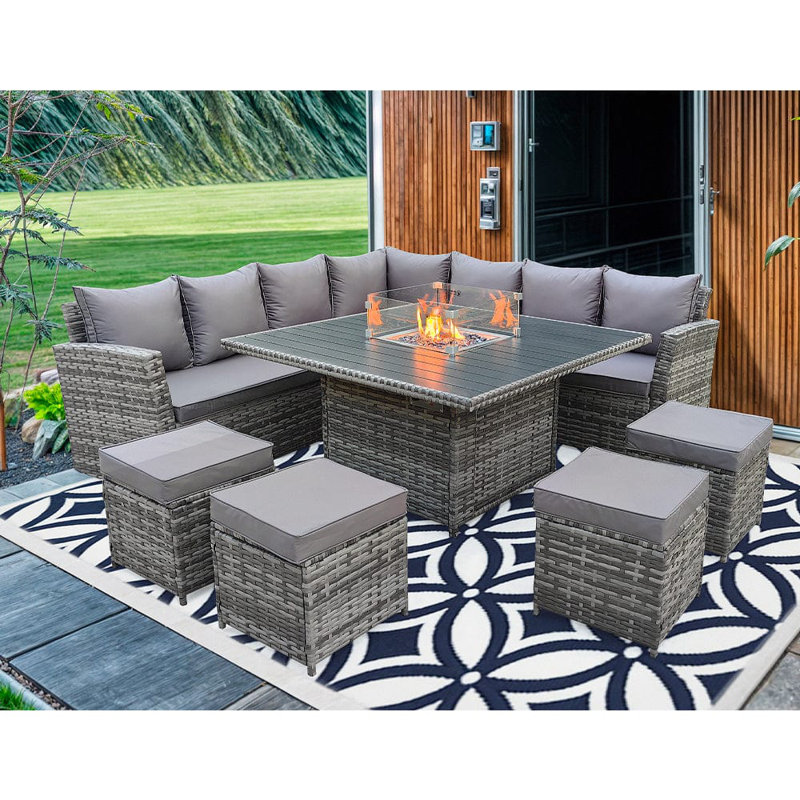 Gallager 11 - Person Garden Lounge Set with Rain Cover