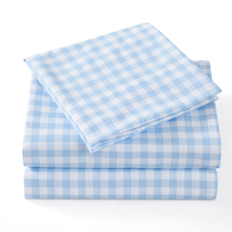 Draps en microfibre classiques pour enfants, Simple, Bleu guingan