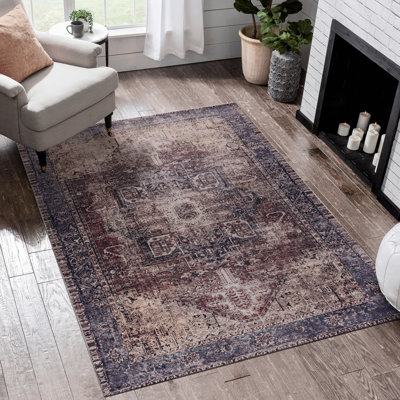 Tapis 5 x 8 pour toutes les pièces - Lavable, à poils courts, antidérapant, antidérapant, pliable, pour animaux de compagnie, doux, teinté (bourgogne lavable à différents espaces,