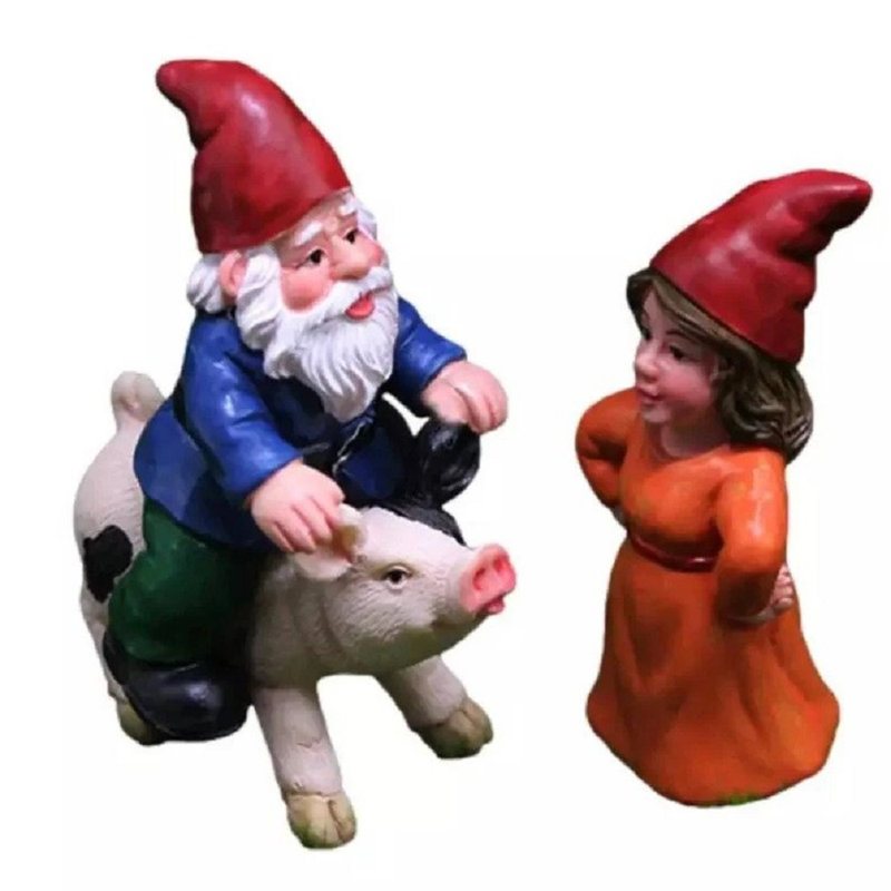 Ensemble de 2 statues de jardin Deri