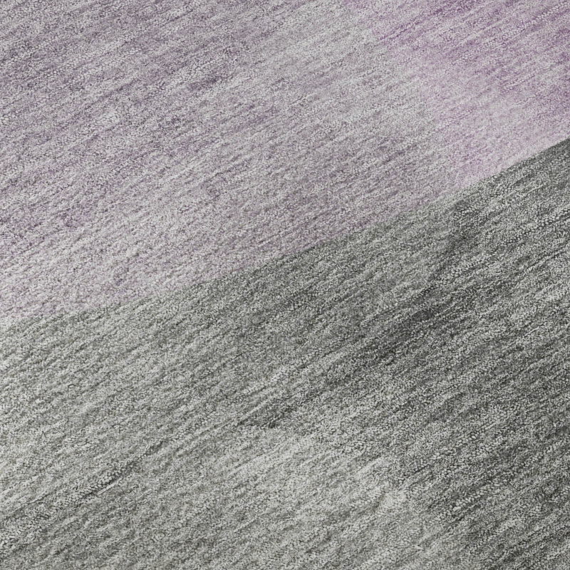 Premium Machine Washable Mayfield AMF2121 Blocks Rug, Purple, 5' x 7'6"