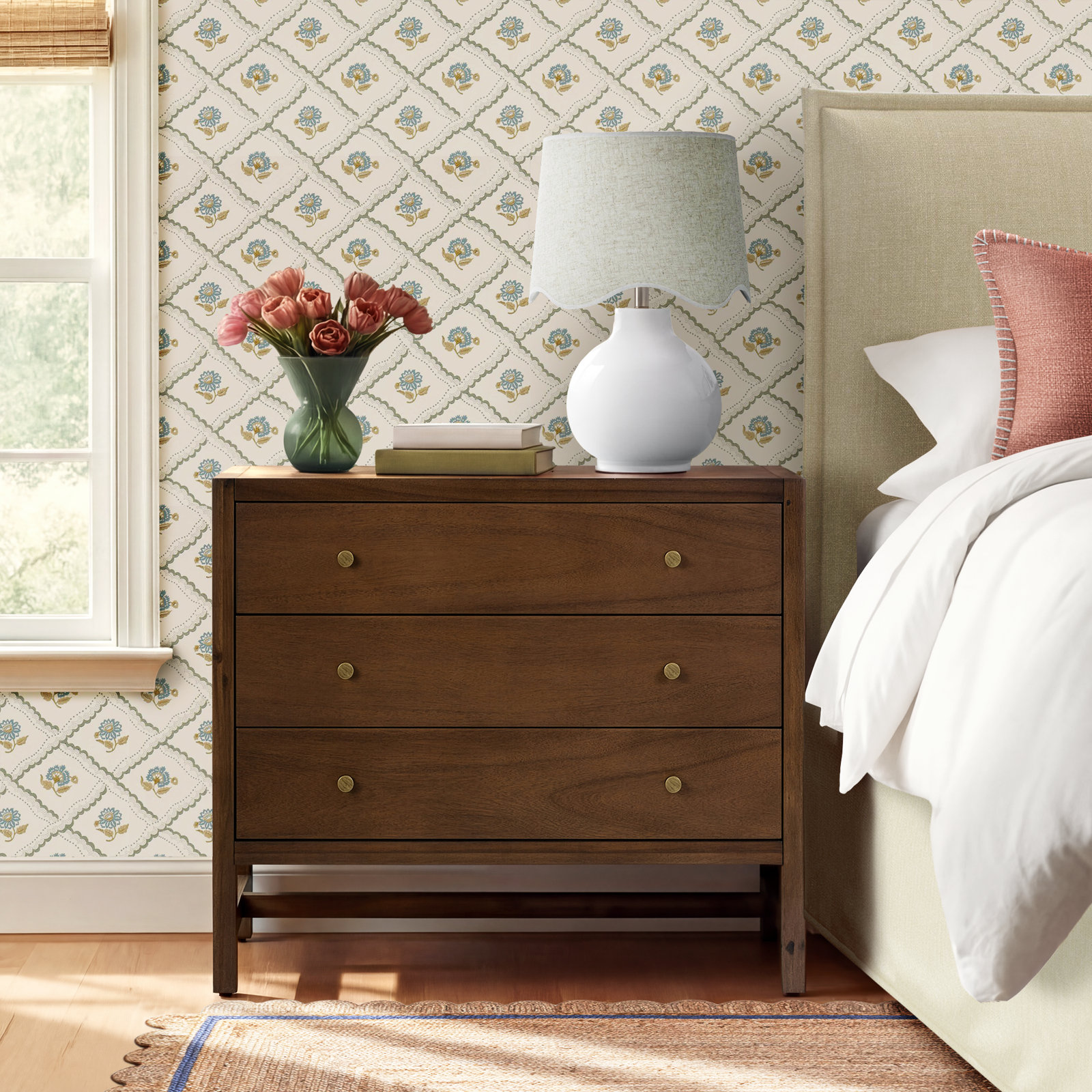 Soline Acacia Nightstand, Saddle Tan