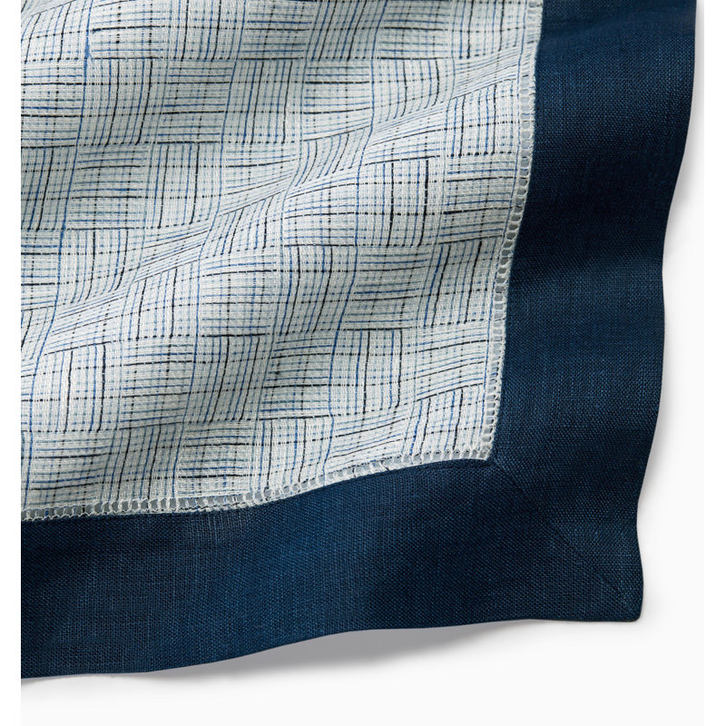 Mikelina Plaid Table Runnner, 15" W x 72" L, Navy