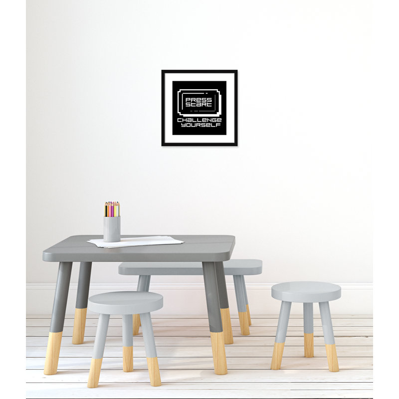 Décoration murale pour enfant challenge, H 18 po x l 18 po x P 0,63 po, Encadré de boîte noir