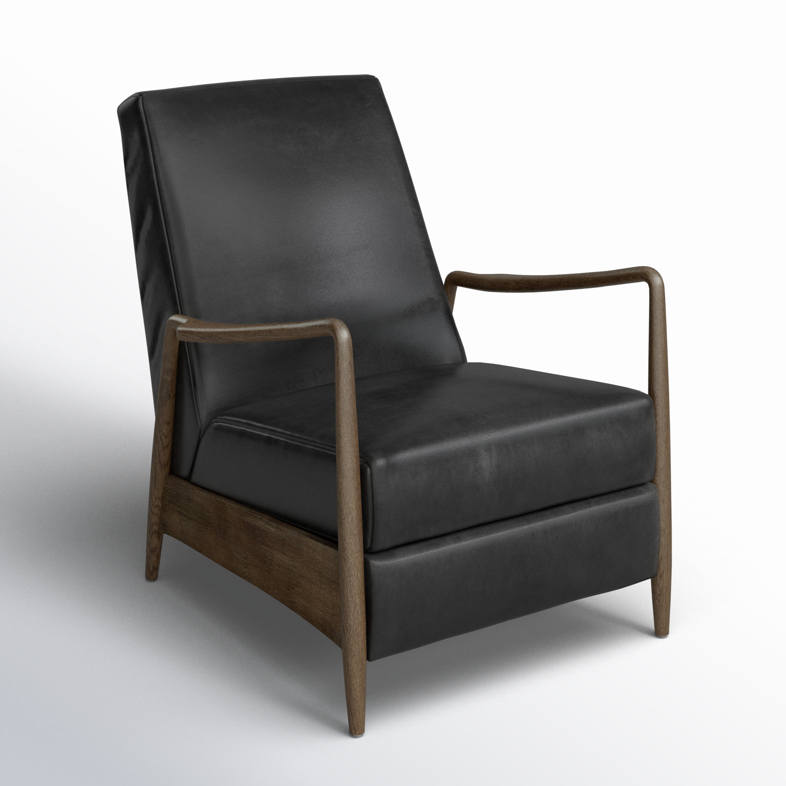 Arista Armchair, Dakota Black Genuine Leather