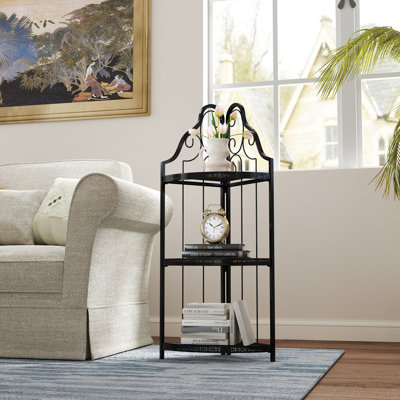 Étagère d'angle à 3 niveaux, étagère autoportante pour bibliothèque, petite étagère pour plante, salon, bureau à domicile, cuisine, petit espace