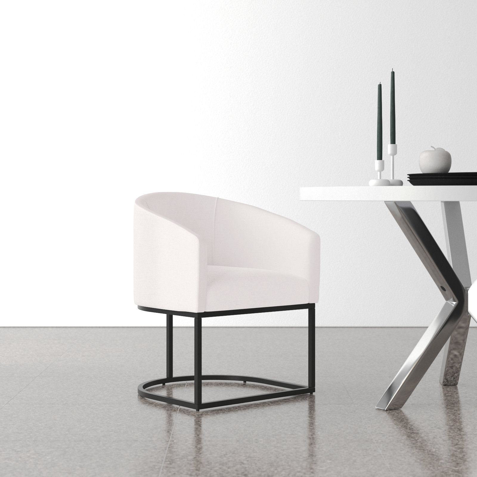 Austri Dining Armchair, White