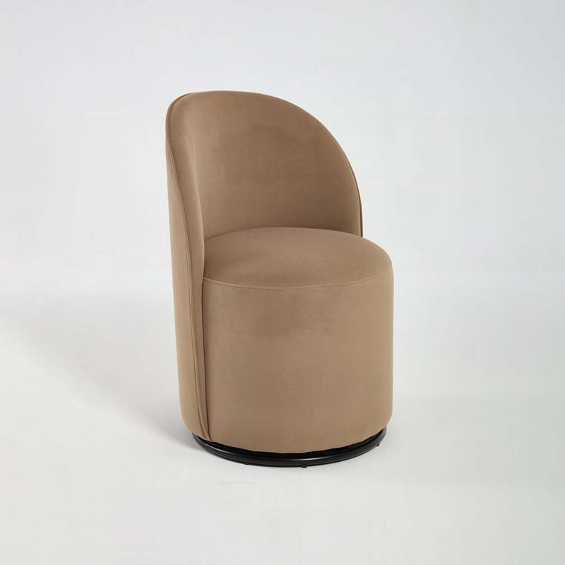 Chaise pivotante en velours 360 degrés, Brun