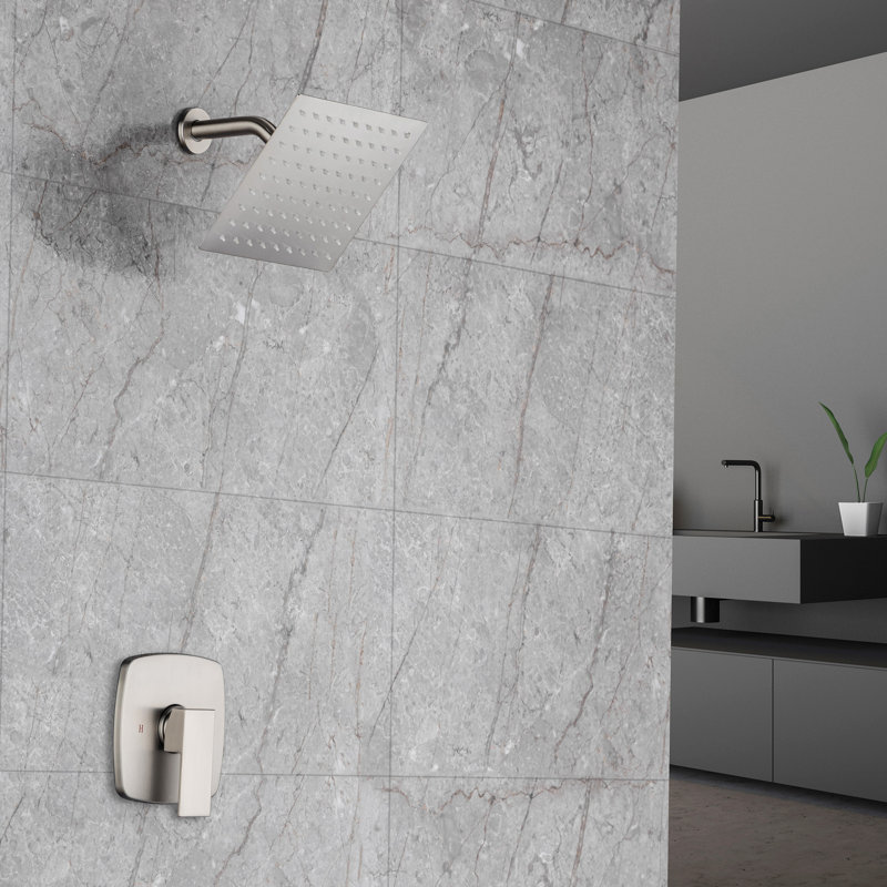 Système de douche complet Rainlex avec valve brute Rainlex, Nickel brossé