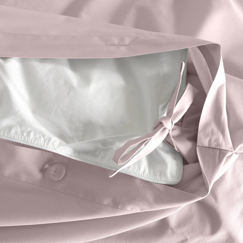 Clean Design Home T300 Percale Duvet Set, Twin XL Duvet Cover + 1 Standard Sham, Pink