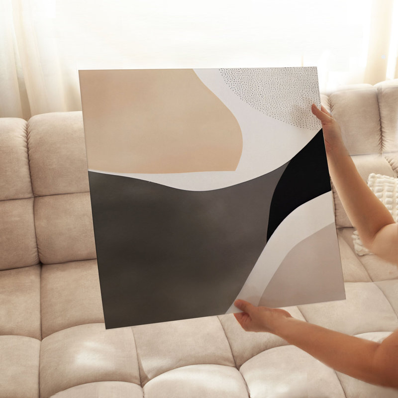 Abstrait minimaliste scandinave abstrait, impression d'art moderne sans cadre Mid-Century, H 28 po x l 28 po