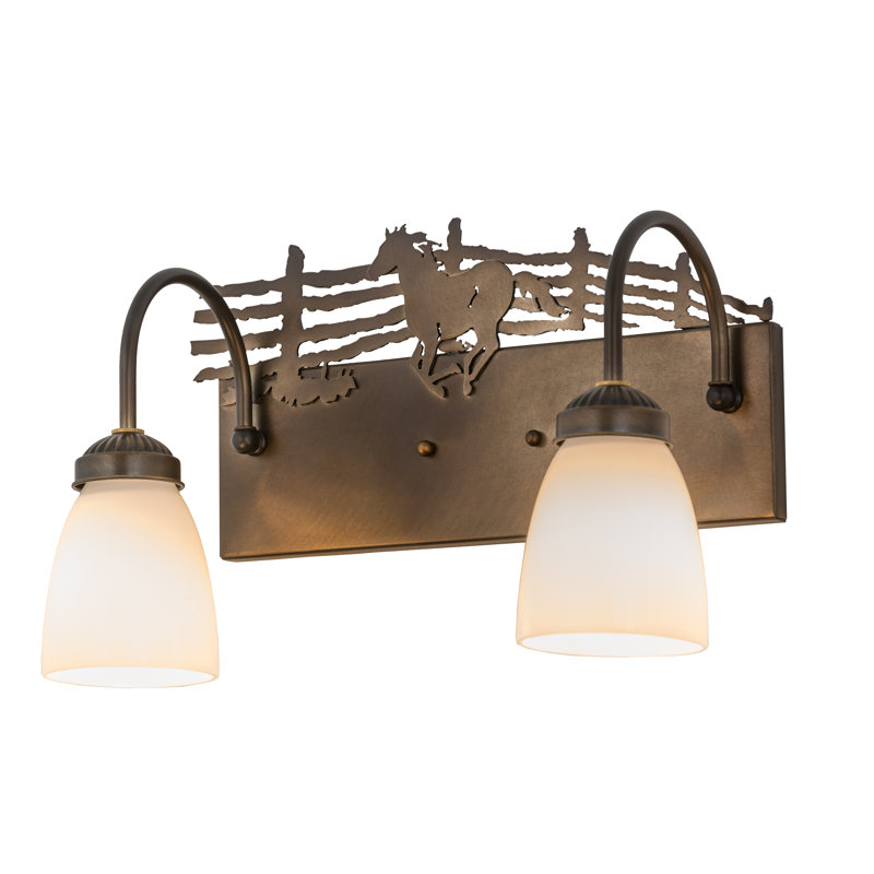 Éclairage pour meuble-lavabo 2 lumières, Cuivre antique