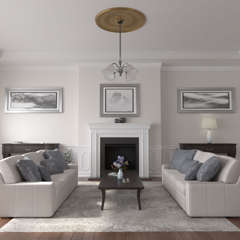 Endurathane Nevio Ceiling Medallion, 51 1/8"OD x 3 5/8"ID x 1 1/2"P (Fits Canopies up to 4 3/4"), Hand-Painted Pale Gold Finish