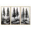 «Twin Pine Trees» par River Stream - Pine Trees, reproduction sur toile encadrée 3 pièces-129076410-129076413