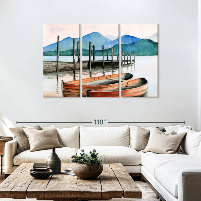 Mehar Boats Ashore, 48" H x 74" W