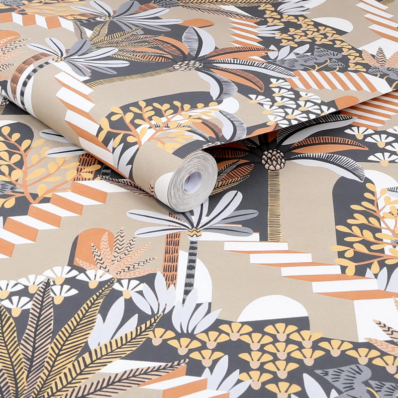 Envy Vacay Floral Wallpaper, Beige