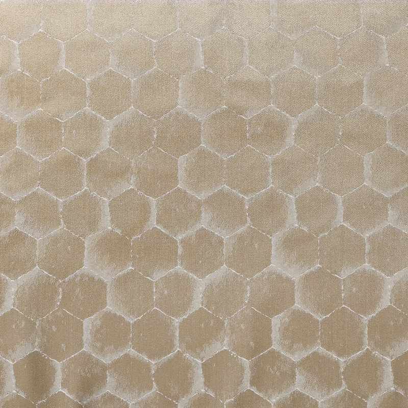 Light Gold Metallic Jacquard Honeycomb Euro Sham 27x27 inch