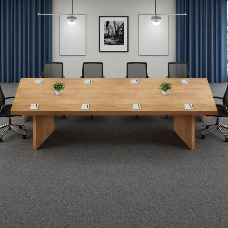 Grande table de conférence en bois massif pour 10 personnes