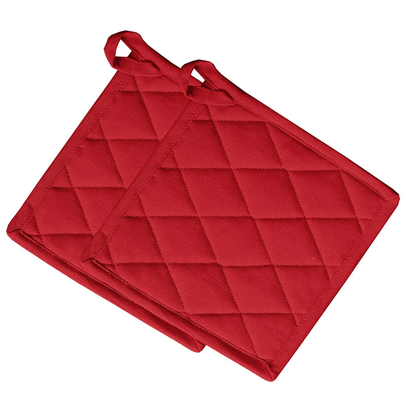Home Mart Goods Polyester Potholder Set, Red