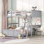 Lit double superposé au dessus d'un lit double avec bureau-1932914405
