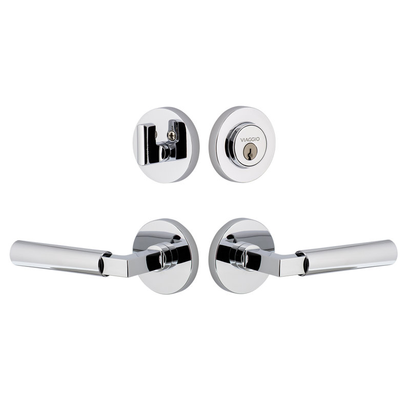 Ensemble d'entrée complet avec levier Contempo Viaggio Circolo, Gauche, 2.75", Chrome brillant