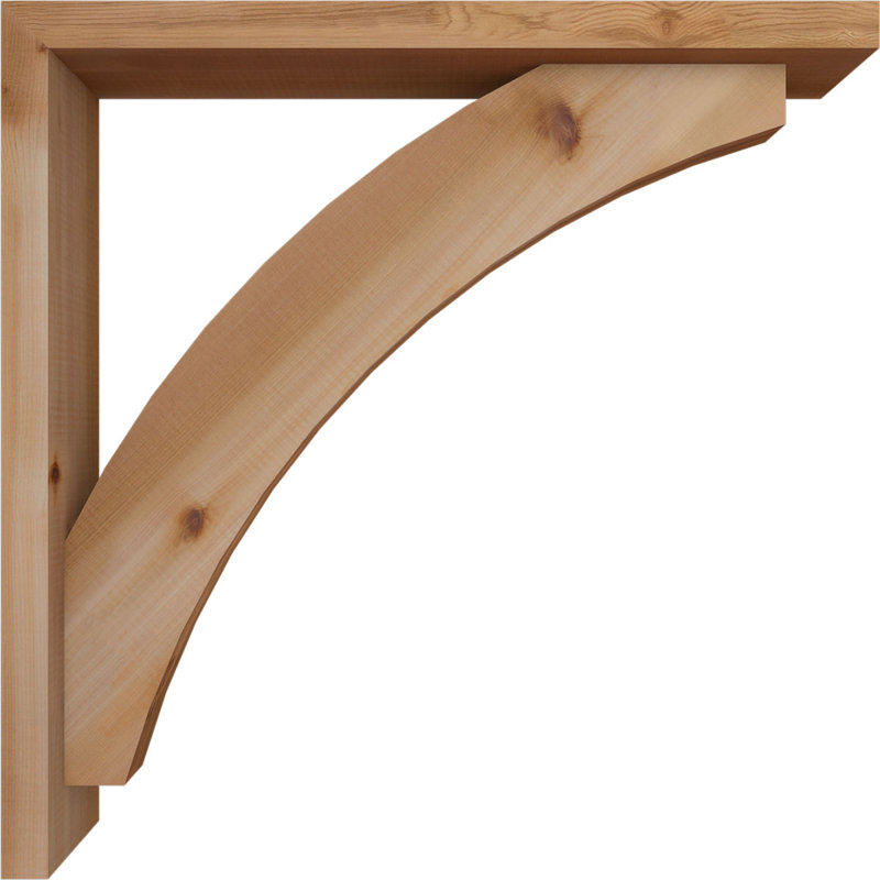 Thorton Block Bracket with Offset Brace, 28 x 28, 3 1/2"W Western Red Cedar (Smooth)