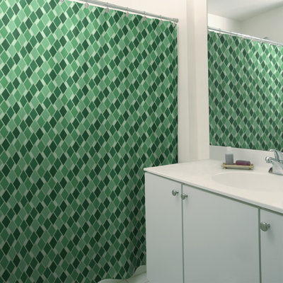 Rideau de douche simple à motif de losanges Retro