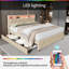5Ft Led Upholstered Bed With 4 Drawers-1441405822