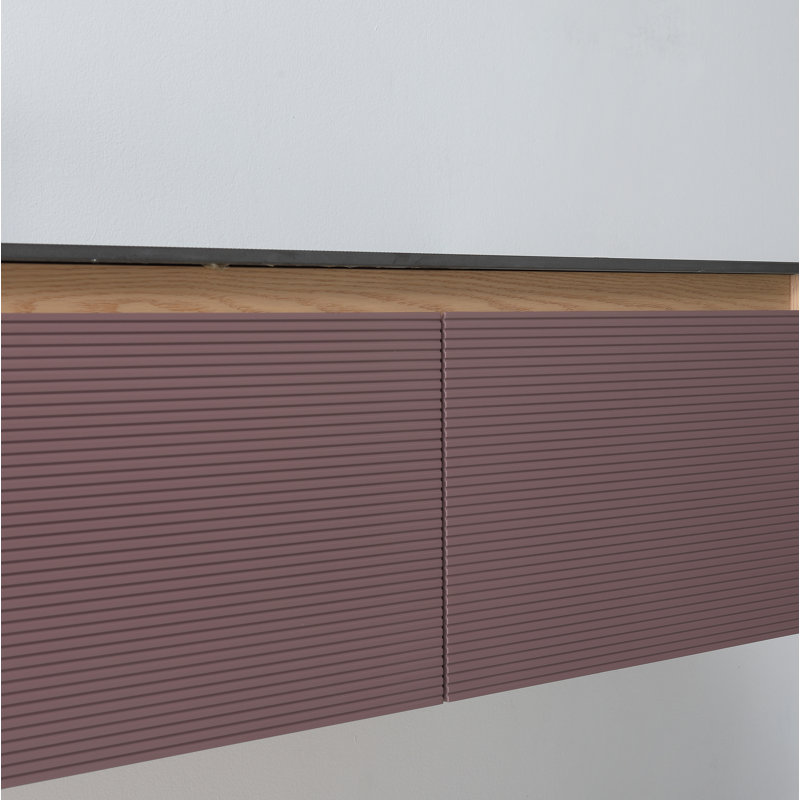 Ensemble de meuble-lavabo simple mural Diella, Caramel