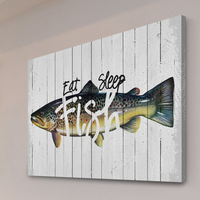 Wishin I Was Fishin by Saturday Evening Post - Wrapped Canvas Print