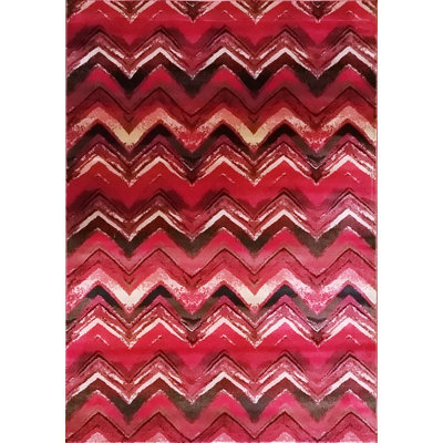 Tapis rouge à chevrons Geren