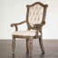 Chaise de salle à manger rustique 2 pièces avec accoudoirs à dossier capitonné à losanges avec pattes avant en chêne vieilli et finition beige