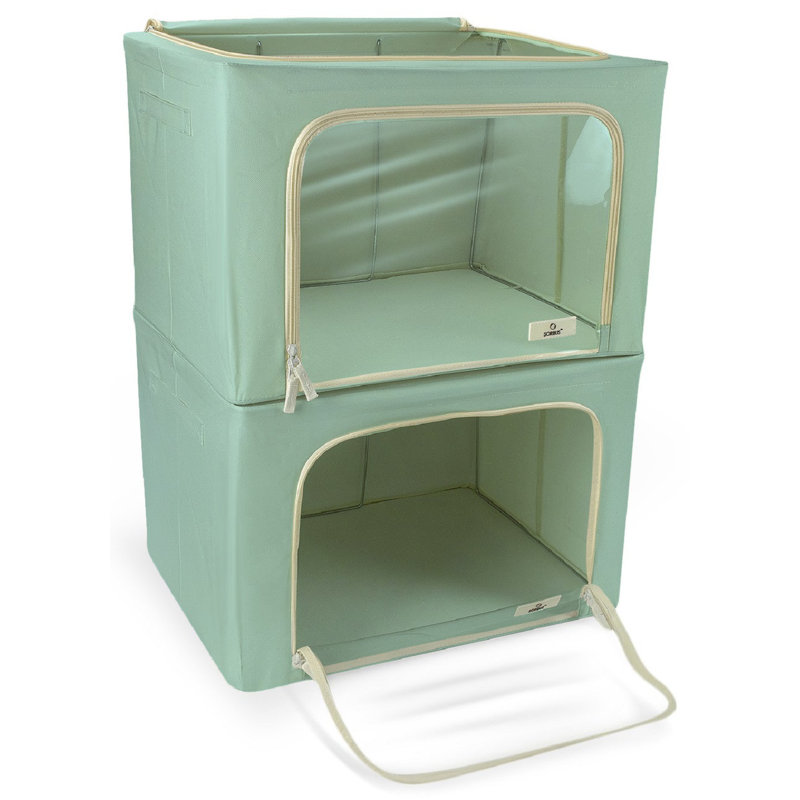 Boîte de rangement avec fenêtre bleu sarcelle - paquet de 2