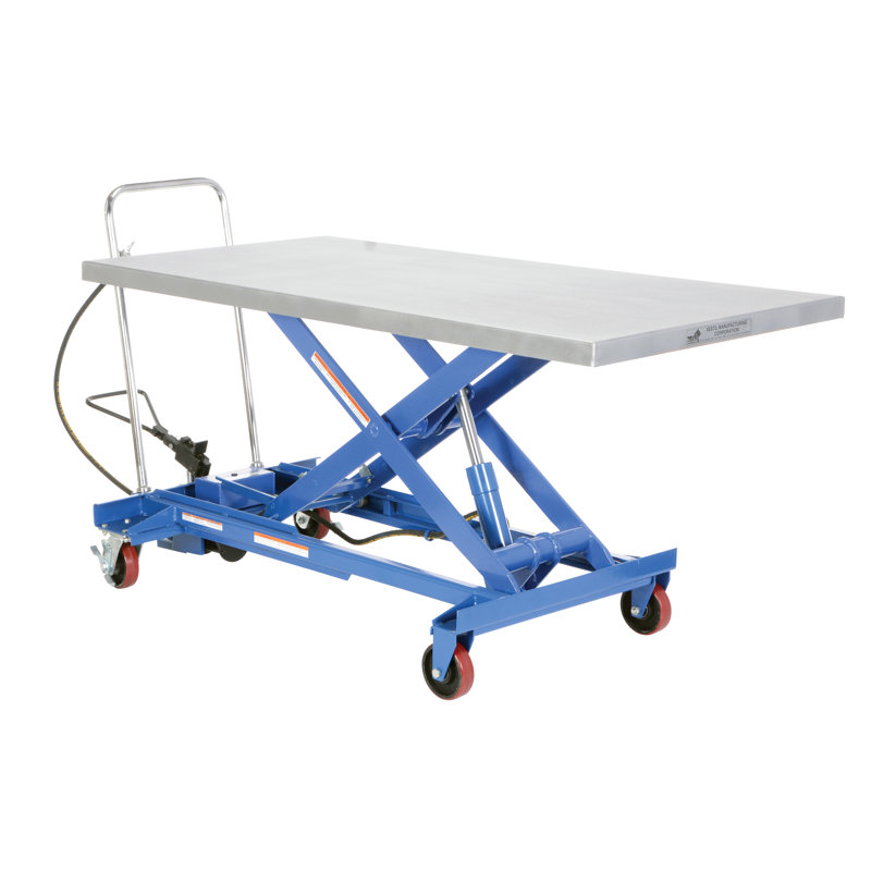 Utility Cart with Wheels, 38.5" H x 31.5" W x 78.32" D, Carbon steel