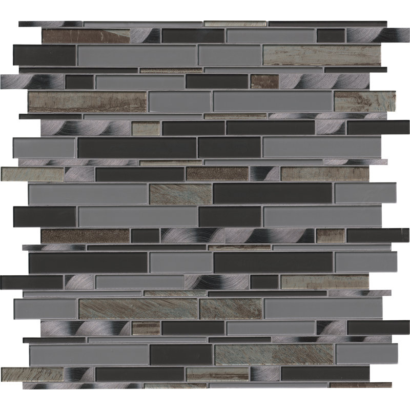 Metallica Interlocking Glass Mosaic Tile