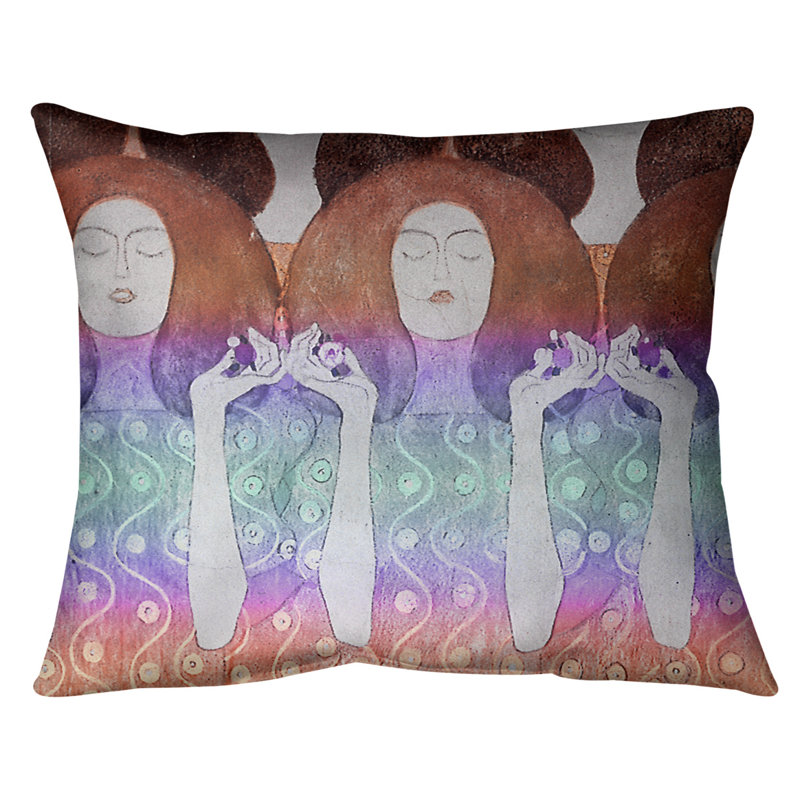 Coussin lombaire de mariés anges, Duvet synthétique, 14 po x 10 po, Rouge / dégradé bleu