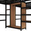 Lit mezzanine simple en métal avec bureau double, rangement et prises de courant, espace de réduction de bruit - Apparence au-dessus d'un lit simple, garde-robe, tablettes, prise électrique pour une recharge pratique, économie
