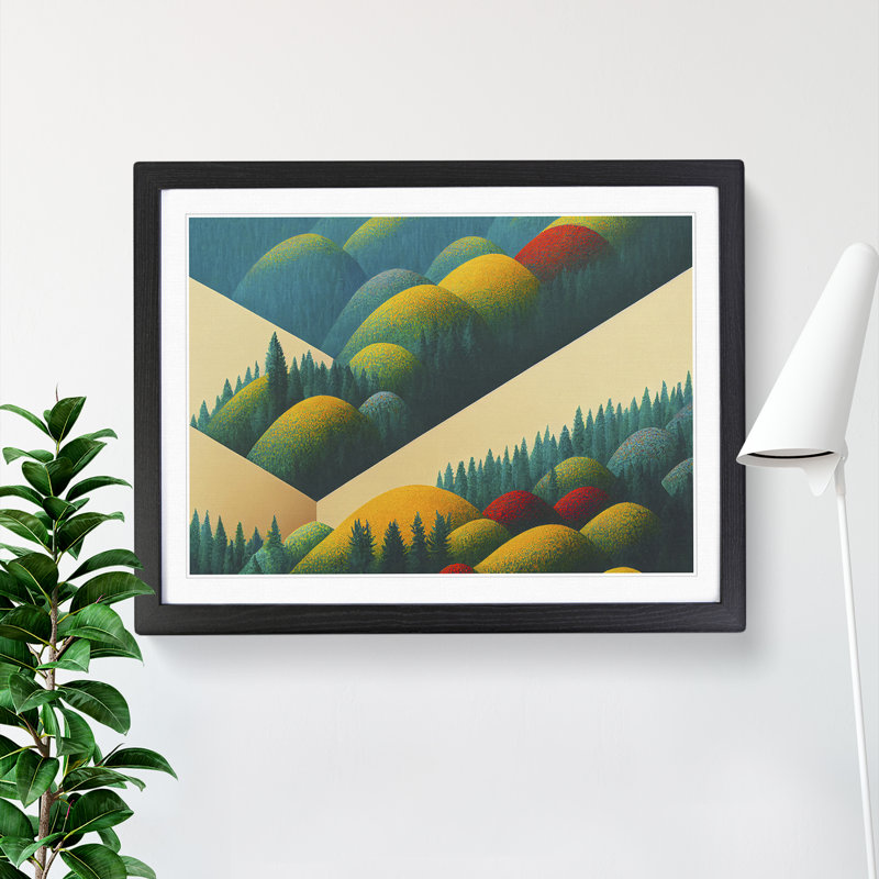 A Mind Blowing Summer Forest Abstract - Single Picture Frame Print, 46cm H x 64cm W x 2cm D, Black