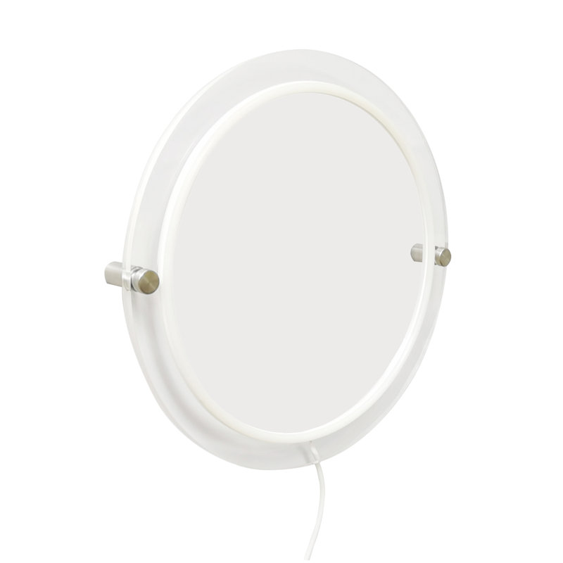 12-Inch Round Lighted LED Sign Logo Block Signage Blank Panel, Ready For Personalization Lighting Solution, With Standoff Wall-Mount Hardware