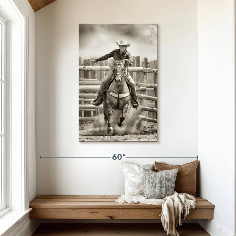 Brampt Ride contre Em Cowgirl, H 45 po x l 30 po