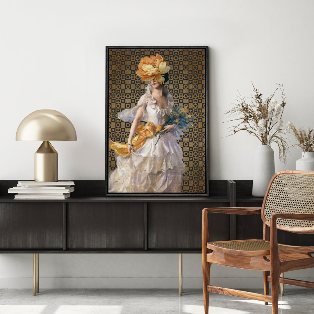 Altered Classical Portraits Idea4Wall Print Wall Art Vintage Fine Art Classic Wedding Dress Flower Woman Nature People Illustrations Pop Art Decorative Element Bohemian Chic For Living Room, Bedroom, Office IDEA4WALL 