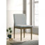 Ensemble de 2 chaises d'appoint en tissu gris clair à cadre naturel en tissu gris clair