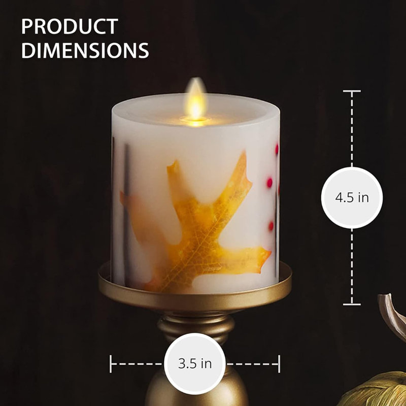 Flameless Pillar Candle with Plastic Holder